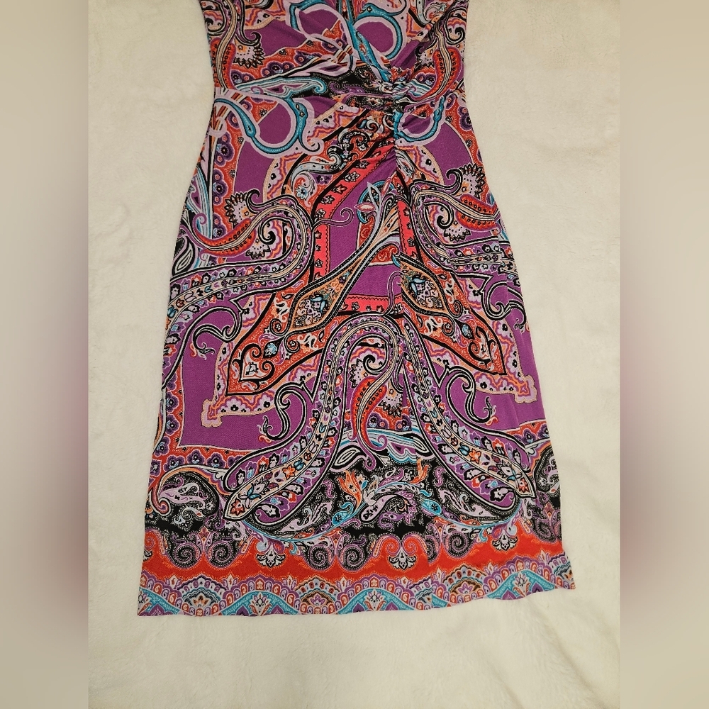 Etro Milano Paisley Print Mini Dress Size M - Picture 5 of 7
